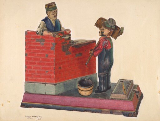Cast Iron Toy Bank: Masons