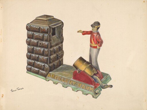 Cast Iron Toy: Artillery Bank