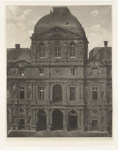 Planche VII – Le Louvre, Pavillon de l'Horloge (Plate VII – The Louvre, Pavilion of the Clock)