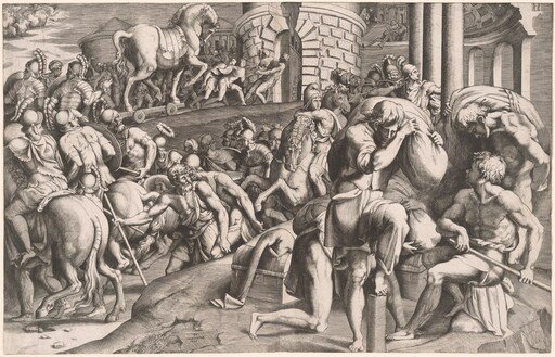 The Trojans Hauling the Wooden Horse into Troy