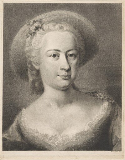 A  Woman Wearing a Straw Hat [Madame de Pompadour?]