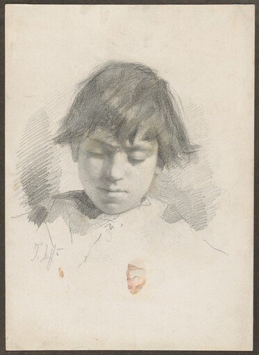 Head of a Youth and a Man with a Moustache