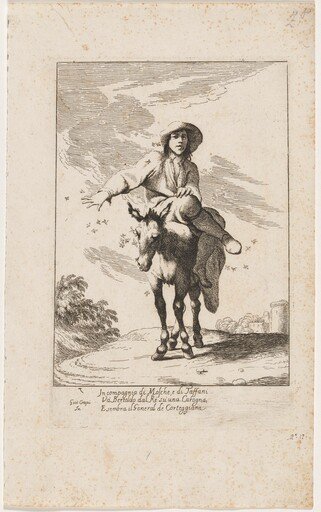 Bertoldo Riding a Donkey