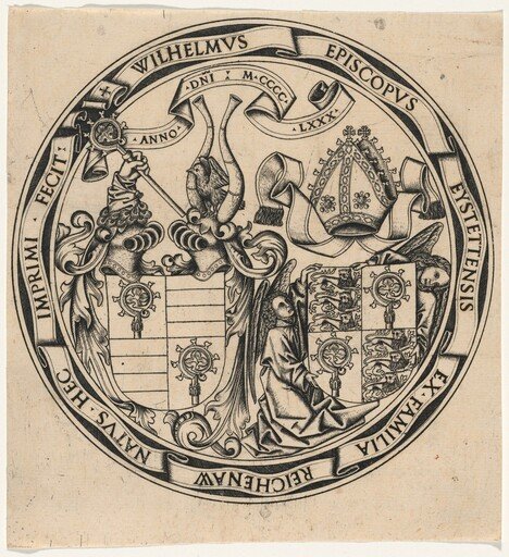 Arms of the Bishopric of Eichstätt and of Its Bishop, Wilhelm of Reichenau