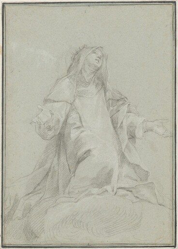 Saint Catherine of Siena on a Cloud
