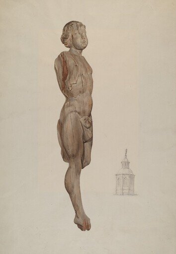 Carved Wood Figure - "Flying Mercury"