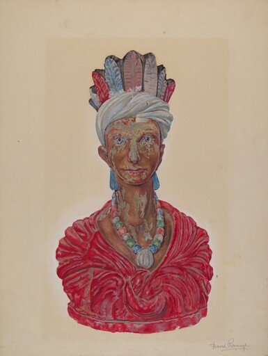 Wooden Indian Bust