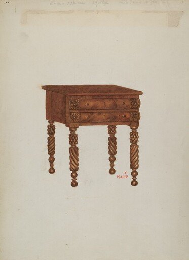 Mahogany Stand with Two Drawers