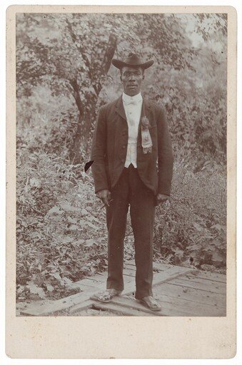 Portrait of a Man Wearing a Fraternal Ribbon
