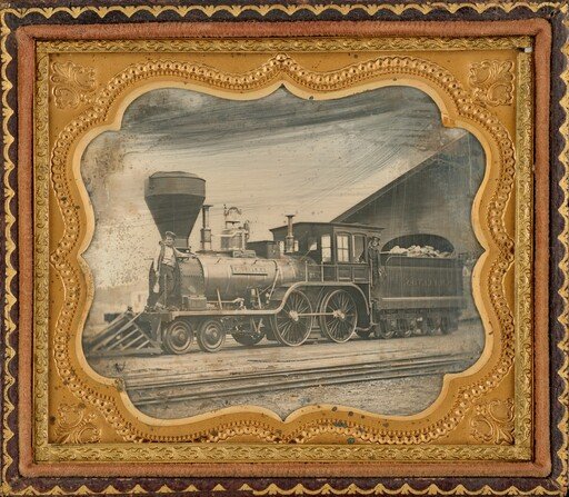 Samuel Morse Felton Steam Engine and Crew, Fitchburg, Massachusetts