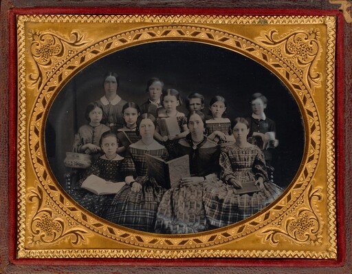 Portrait of a School Teacher and Class