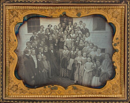 Portrait of a School Teacher and Class