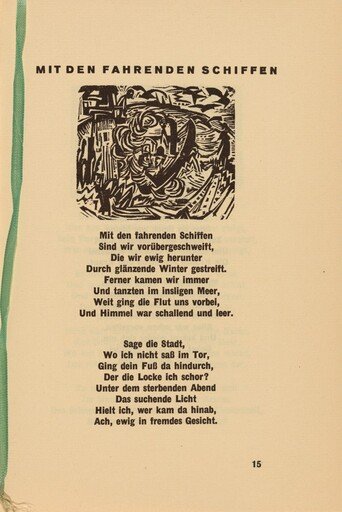 Mit den Dahrenden Schiffen (With Travelling Ships) (headpiece, page 15) from Georg Heym: Umbra Vitae (Georg Heym: The Shadow of Life)