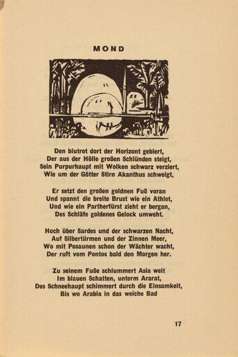 Mond (Moon) (headpiece, page 17) from Georg Heym: Umbra Vitae (Georg Heym: The Shadow of Life)