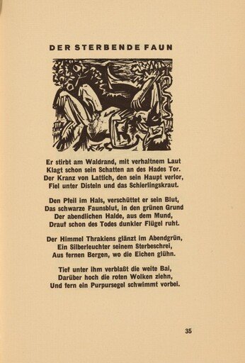 Der Sterbende Faun (The Dying Faun) (headpiece, page 35) from Georg Heym: Umbra Vitae (Georg Heym: The Shadow of Life)