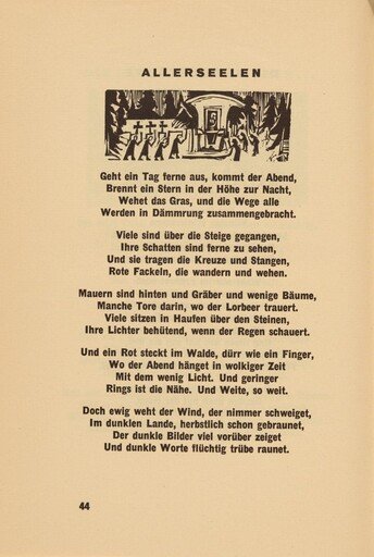 Allerseelen (All Soul's Day) (headpiece, page 44) from Georg Heym: Umbra Vitae (Georg Heym: The Shadow of Life)