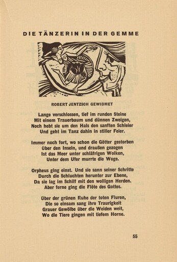 Die Tänzerin in der Gemme (The Dancer in the Cameo) (headpiece, page 55) from Georg Heym: Umbra Vitae (Georg Heym: The Shadow of Life)