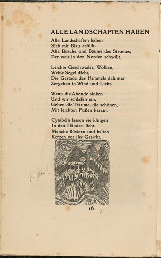 Alle Landschaften Haben I (All Landscapes Have I) (in-text plate) from mock-up of Georg Heym: Umbra Vitae (Georg Heym: Shadow of Life)