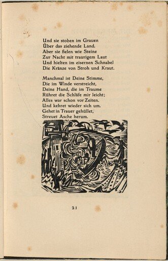 Mit den Fahrenden Schiffen (With Travelling Ships) (in-text plate) from mock-up of Georg Heym: Umbra Vitae (Georg Heym: Shadow of Life)