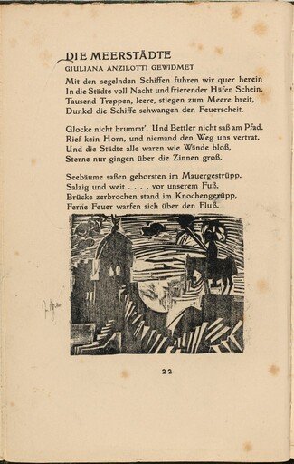 Die Meerstädte (The Sea Cities) (in-text plate) from mock-up of Georg Heym: Umbra Vitae (Georg Heym: Shadow of Life)