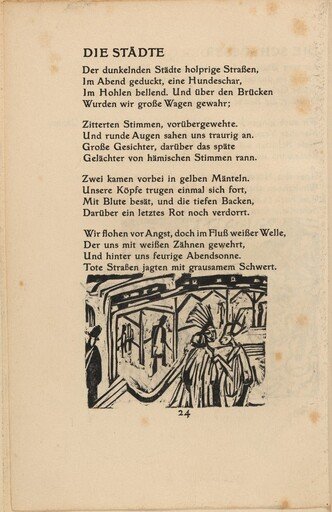 Die Städte (The Cities) (in-text plate) from mock-up of Georg Heym: Umbra Vitae (Georg Heym: Shadow of Life)