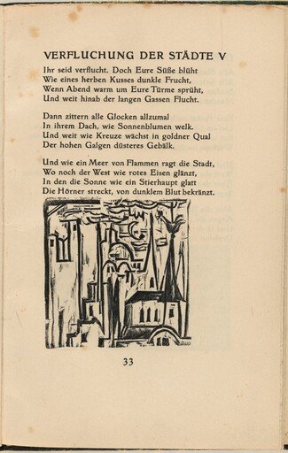 Verfluchung der Städte V (Curse Against the Cities V) (in-text plate) from mock-up of Georg Heym: Umbra Vitae (Georg Heym: Shadow of Life)