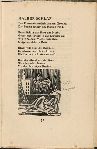 Halber Schlaf (Half Sleep) (in-text plate) from mock-up of Georg Heym: Umbra Vitae (Georg Heym: Shadow of Life)