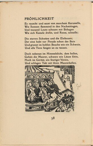 Fröhlichkeit (Joyfulness) (in-text plate) from mock-up of Georg Heym: Umbra Vitae (Georg Heym: Shadow of Life)