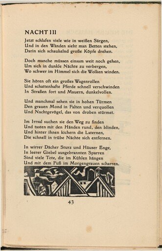 Nacht III (Night III) (in-text plate) from mock-up of Georg Heym: Umbra Vitae (Georg Heym: Shadow of Life)