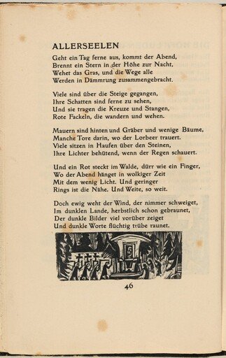 Allerseelen (All Soul's Day) (in-text plate) from mock-up of Georg Heym: Umbra Vitae (Georg Heym: Shadow of Life)