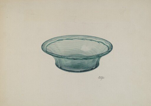 Ribbed Glass Bowl