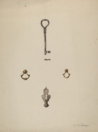 Key-Escutcheon-Drawer Pull