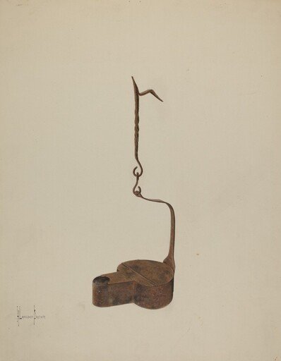 Wrought Iron Betty Lamp