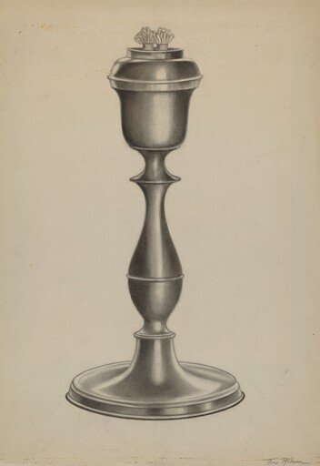 Pewter Lard Oil Lamp