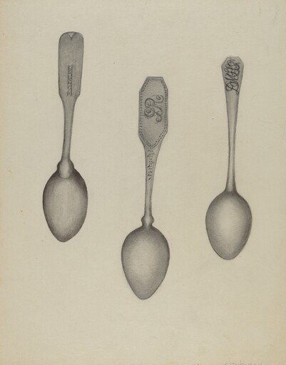 Silver Fiddle Head Spoon