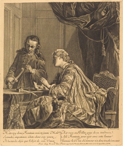 Dame cachetant une lettre (Woman Sealing a Letter)