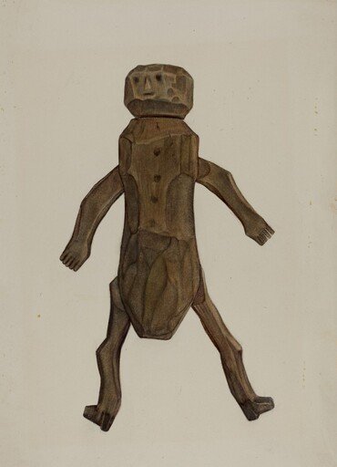 Carved Wooden Doll
