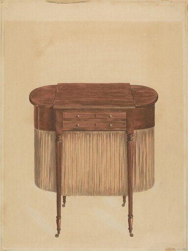 Sheraton Mahogany Sewing Table