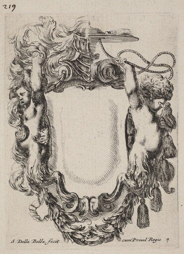 Cartouche with Infant Satyrs