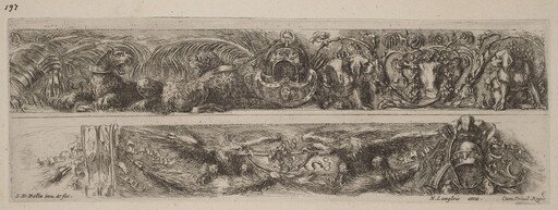 Two Ornamental Bands with Chained Leopards and Eagles
