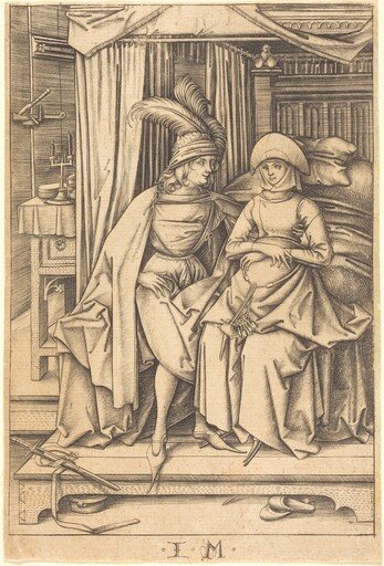 Couple Seated on a Bed