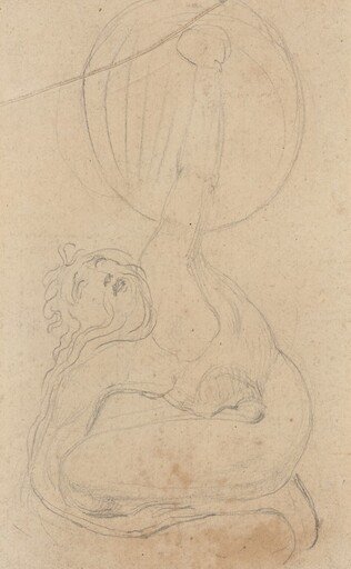 A Crouching Figure Holding a Shield [verso]