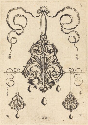 One Large and Two Smaller Strapwork Pendants