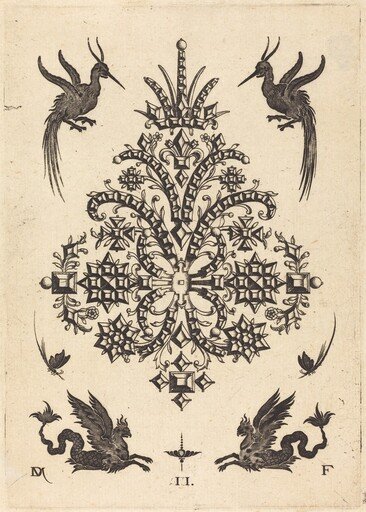 Brooch with Tablestones and Winged Griffins Above and at Bottom