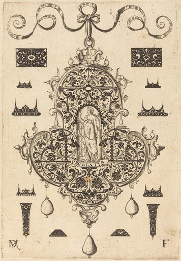 Large Pendant, Prudence Standing at Centre