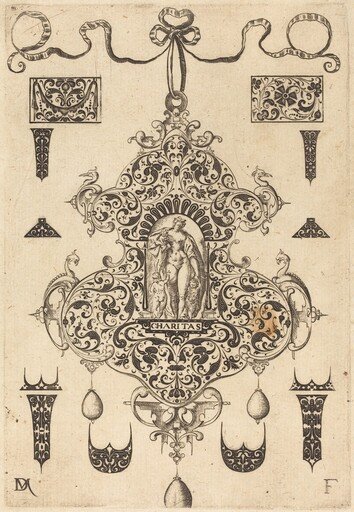 Large Pendant, Charity Standing at Centre