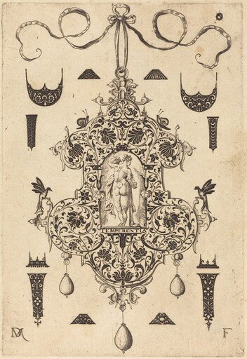 Large Pendant, Temperance Standing at Centre
