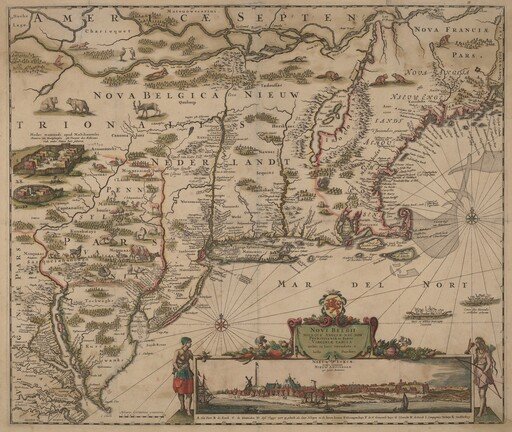 Novi Belgii Novaeque Angliae nec non Pennsylvaniae et partis Virginiae tabula multis in locis emendata