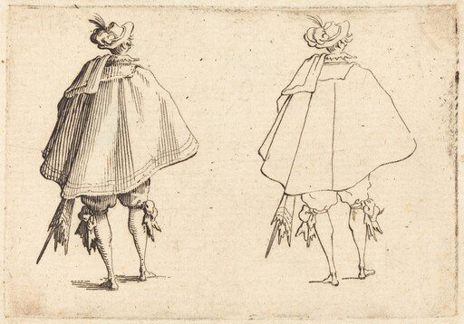 Gentleman in Large Mantle, Seen from Behind
