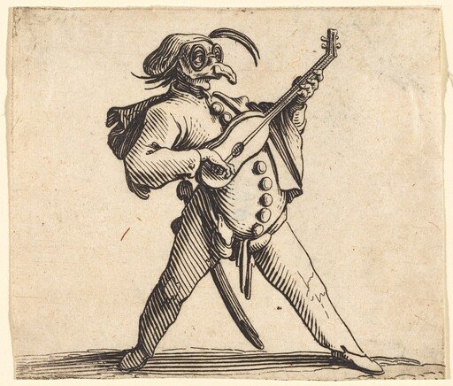 The Masked Comedian Playing a Guitar